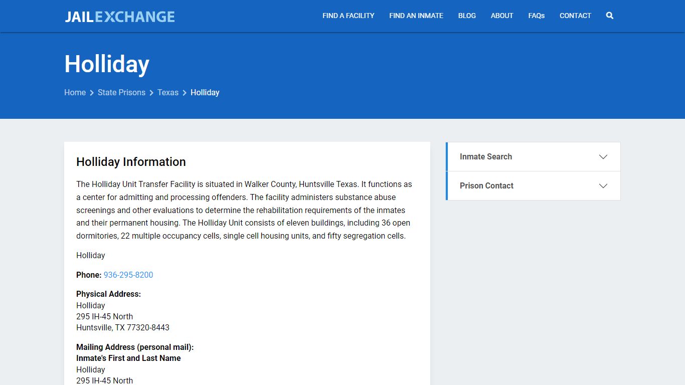 Holliday Inmate Search, TX - Jail Exchange